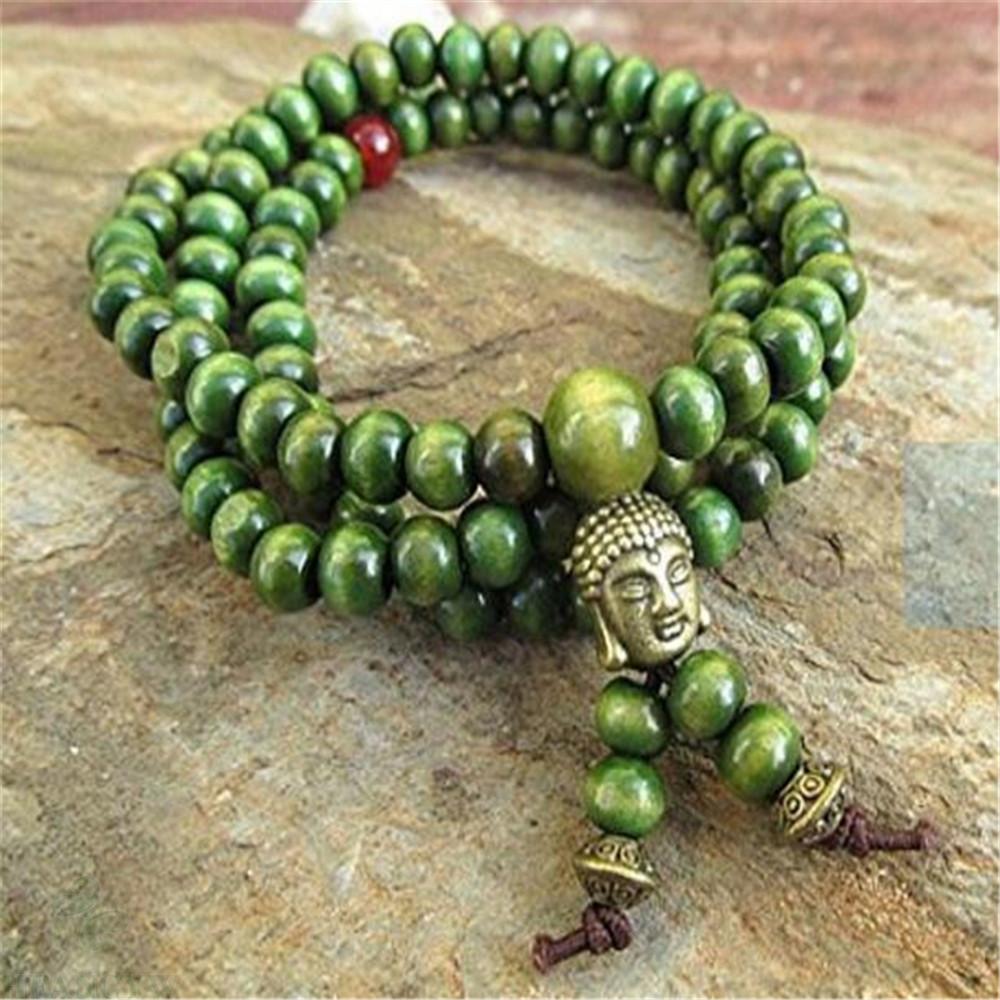 6MM green sandalwood wooden bead (108) Mala - thebodymindsoulshop