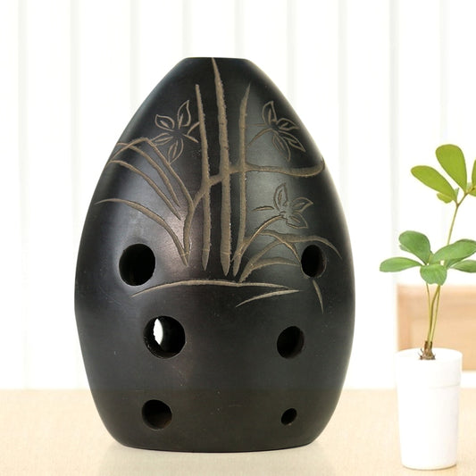 Ocarina Black Clay Xun, Chinese Traditional Musical Instrument - thebodymindsoulshop