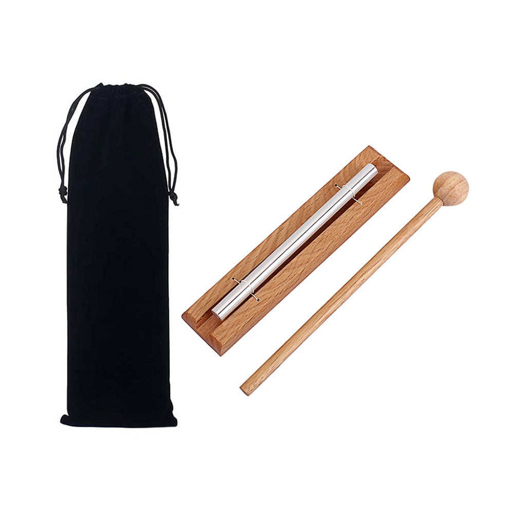 Bell w/ Wooden Mallet & Bag, Meditation Chime - thebodymindsoulshop