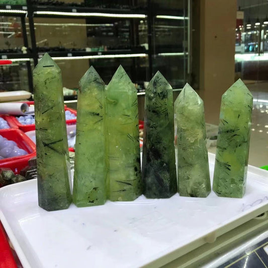 Natural Prehnite Tower - thebodymindsoulshop