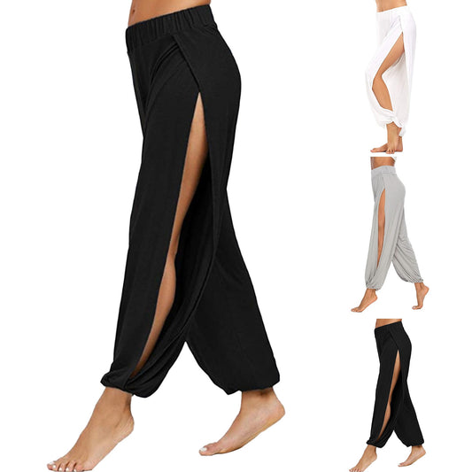 Split Yoga /Leisure Pants, Ladies - thebodymindsoulshop