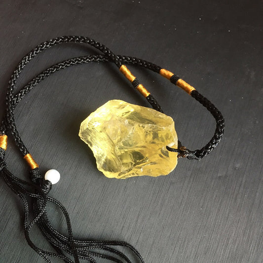 Rough Citrine Crystal Pendant - thebodymindsoulshop