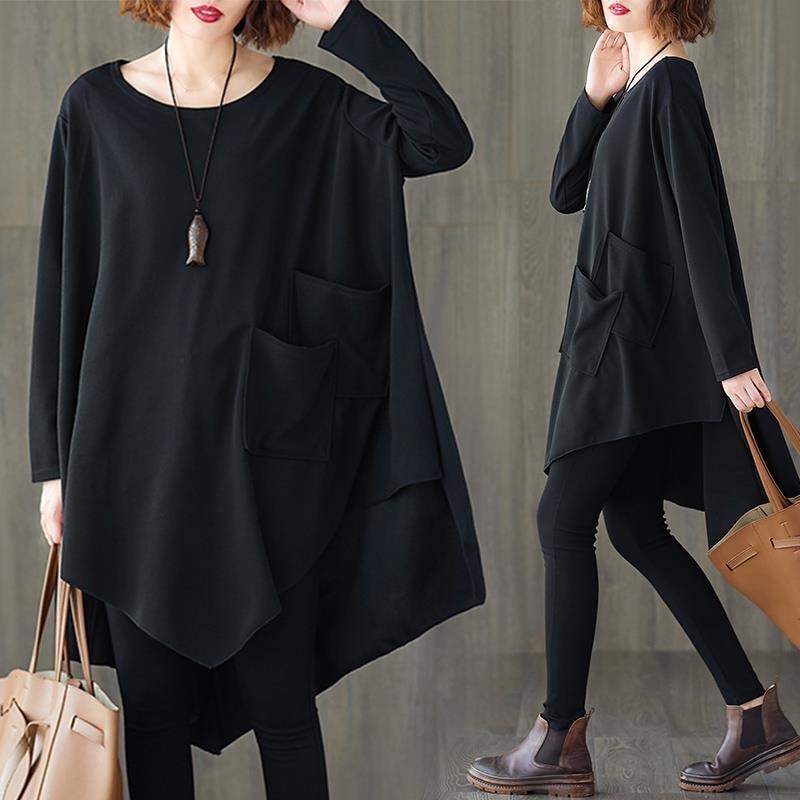 Casual Oversized Asymmetrical Pullover - thebodymindsoulshop