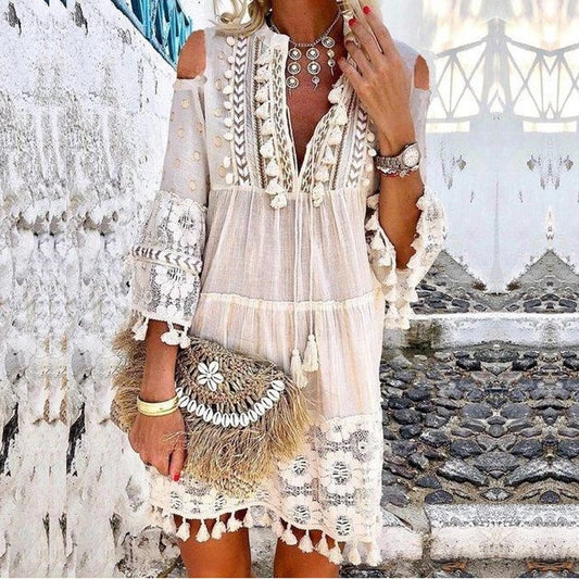 Summer Tassel Boho Dress - thebodymindsoulshop