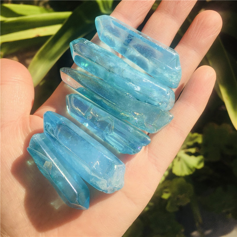 Lemurian Seed Quartz Crystals (Various Angel aura colors) - thebodymindsoulshop