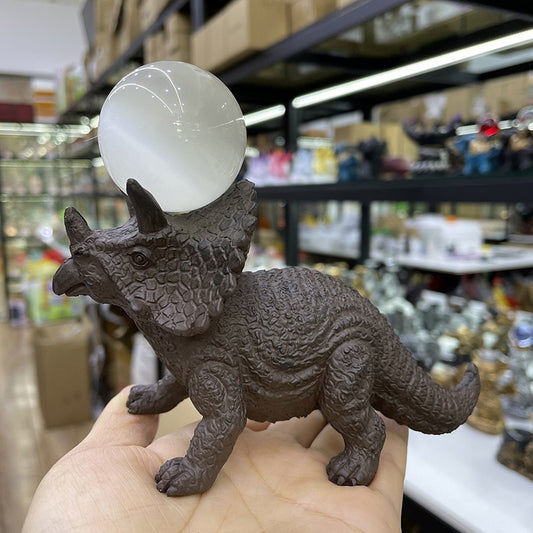 Triceratops Crystal Ball Base - thebodymindsoulshop