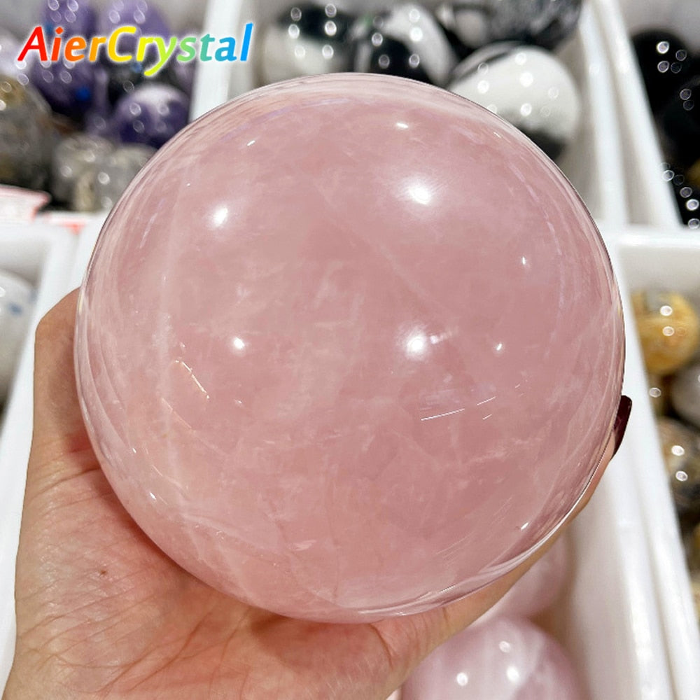 Rose Quartz Crystal Ball - thebodymindsoulshop