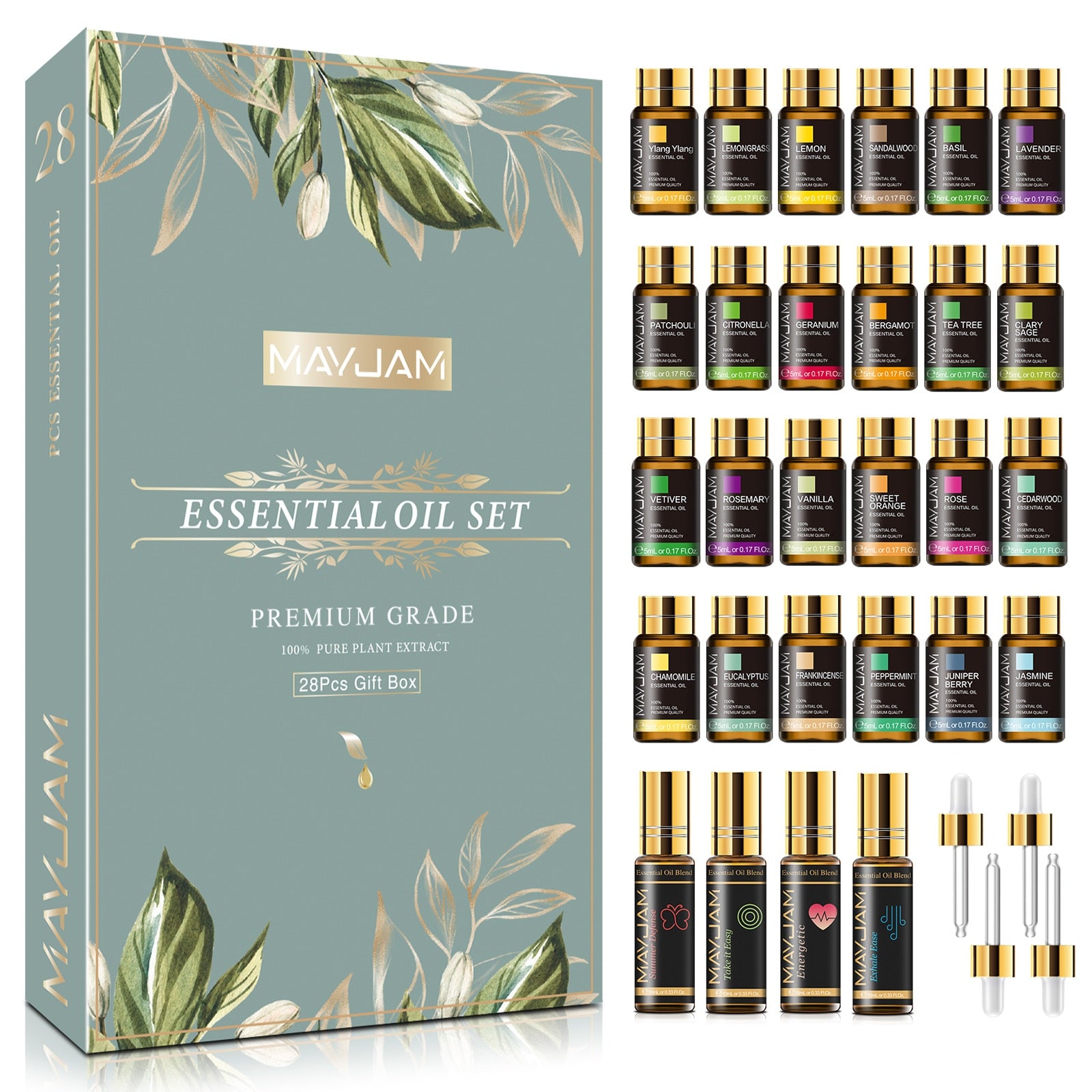 28pcs Pure Natural Essential Oils Gift Set (2 Options available) - thebodymindsoulshop