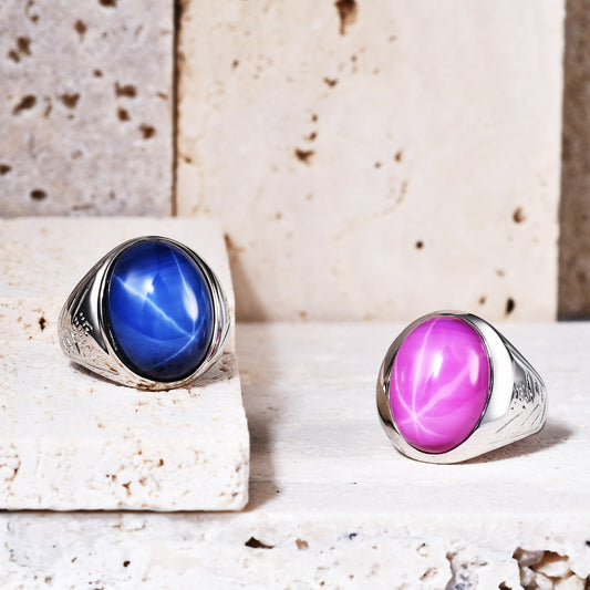 Star Sapphire & Sterling Rings (Unisex) - thebodymindsoulshop