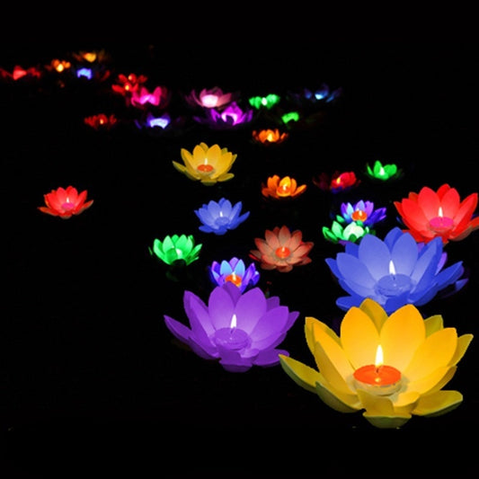 Lotus floating water lanterns with tea light - thebodymindsoulshop