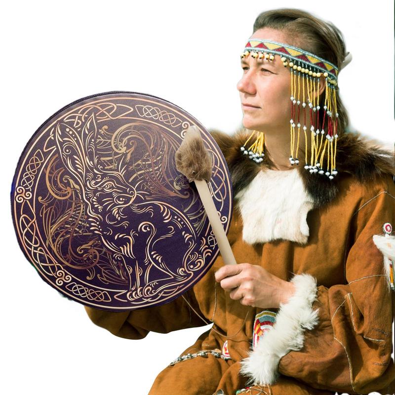 Shaman Drum, Handmade, Hare motif - thebodymindsoulshop