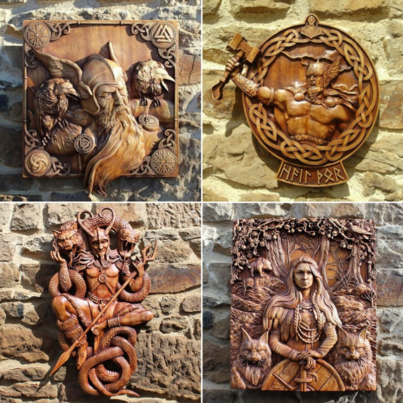 Large Viking Mythology Wall Sculptures - thebodymindsoulshop