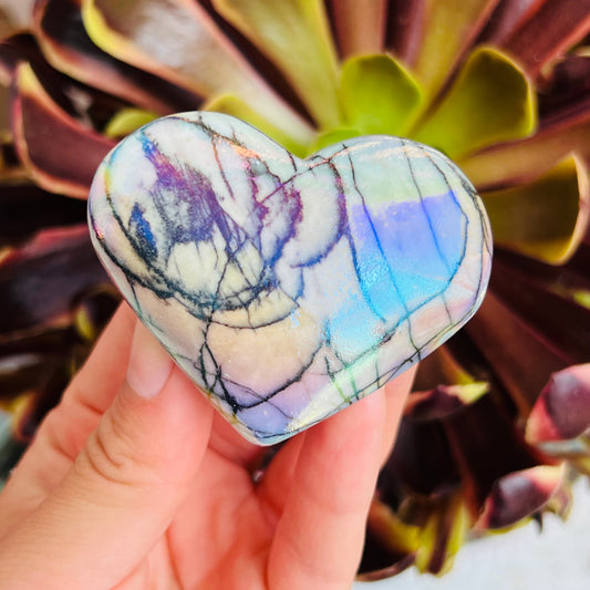 Angel Aura Rhodonite Heart - thebodymindsoulshop