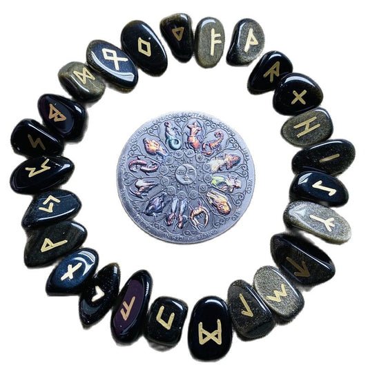 Natural stone Runes w/ or w/o Zodiac wheel - thebodymindsoulshop