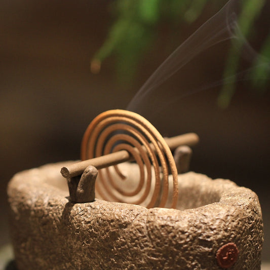 Antique Style Redware Incense Coil Burner - thebodymindsoulshop