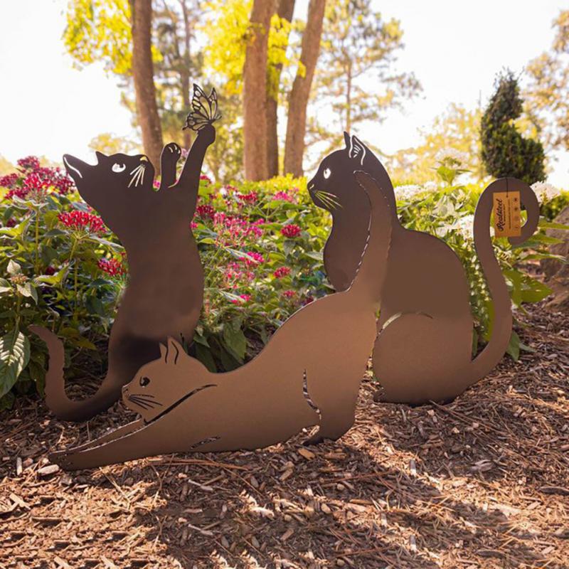 Creative Cat Silhouette Stakes for Gardens - thebodymindsoulshop